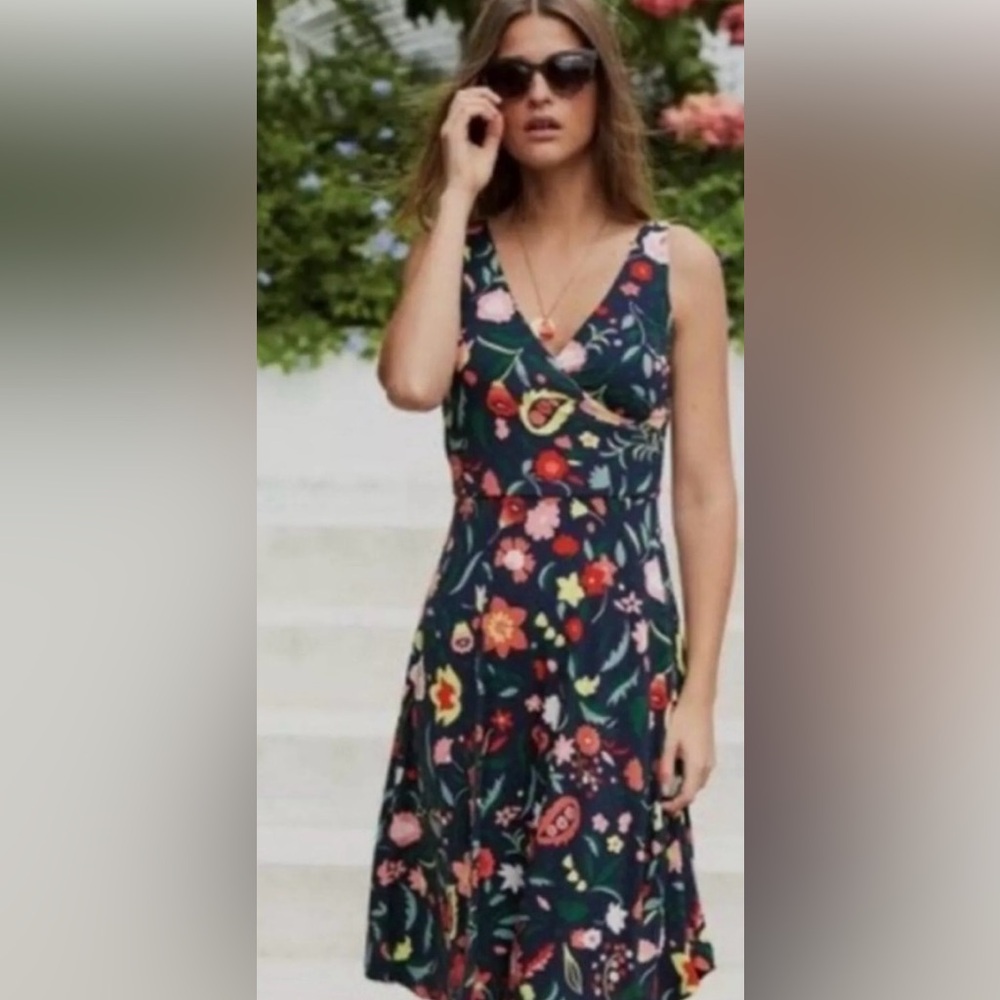 Boden Floral Sleeveless Dress Sz 14R US